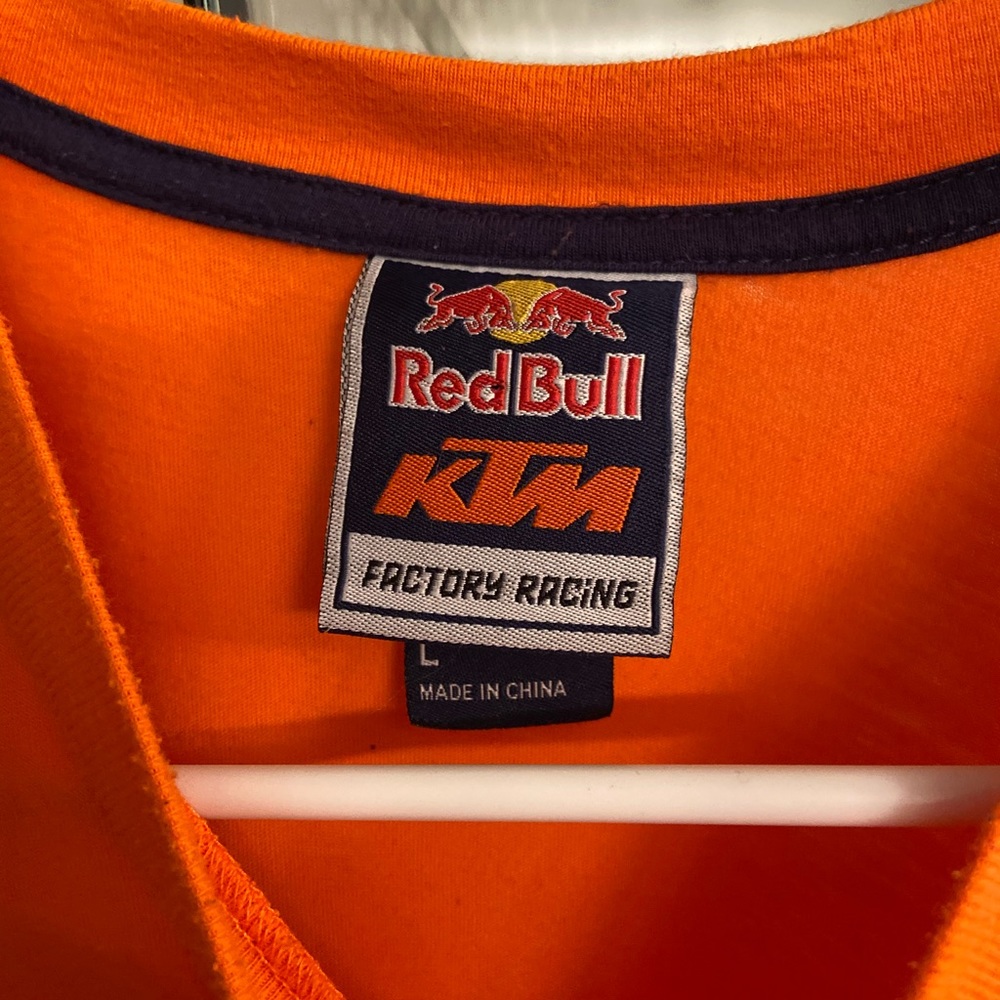 KTM Motorcycles Red Bull Factory Racing Motocross Orange Soft Men’s L T-Shirt - Picture 4 of 4